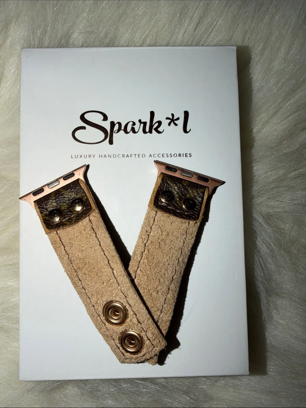 Spark*l Brown Leather Apple Watch Band